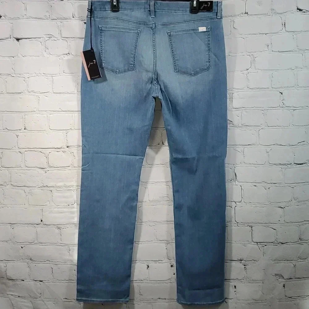 7 For All Mankind Jen 7 Slim Straight Leg Sculpting Jeans Medium Wash Size 16 - Picture 1 of 13